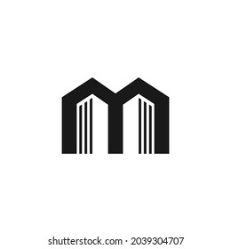 vector del logotipo del edificio de letras M