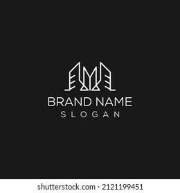 Letter M Building Vector Logo Template