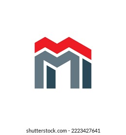 icono del logotipo del vector de construcción de letra m