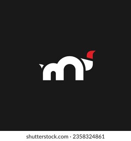 letter M bull or cow logo icon design template