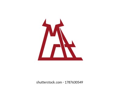 Letter M and A Bull Logo Template