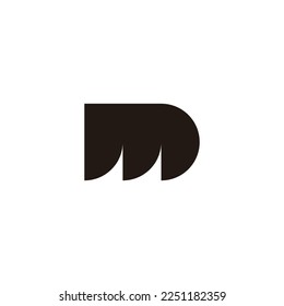 Letter m bullet geometric symbol simple logo vector