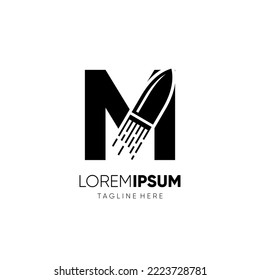 Letter M Bullet Logo Design Vector Icon Graphic Emblem Illustration 