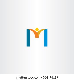 letter m businessman logo vector 