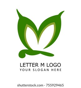 letter m butterfly logo
