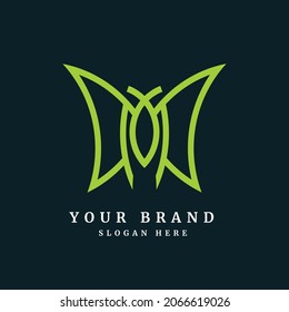 Letter M Butterfly Logo,  Creative Logos Designs Concept for Template