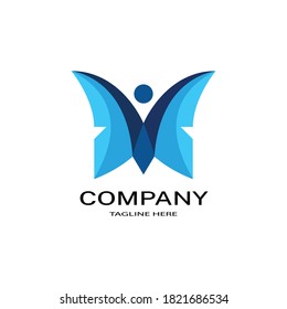 Buchstabe m Schmetterling-Logo-Vektorgrafik.