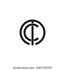 Letter m and c circle, unique geometric symbol simple logo vector