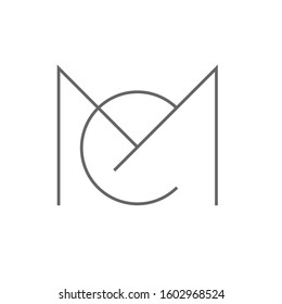 letter M C logo design vector template sign icon