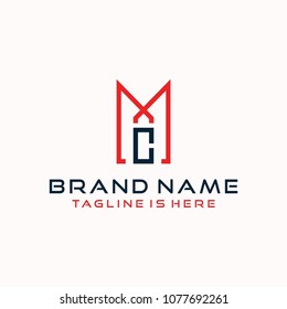 Letter M C  logo icon design template elements
