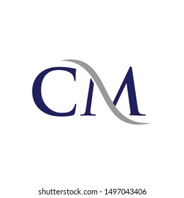 Letter M and C Logo. Swoosh Symbol. Icon Vector Eps 10.