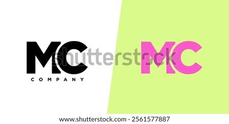 Letter M and C, MC logo design template. Minimal monogram initial based logotype.