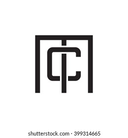 letter M and C monogram square shape logo black
