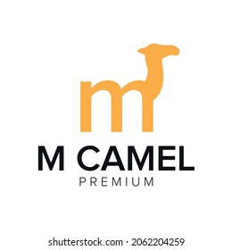 letter M camel logo icon vector template