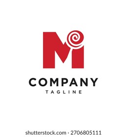 Letra M Vector de icono de logotipo de palo de caramelo