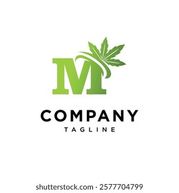 Letter M Cannabis Logo Icon Vector