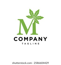 Letter M Cannabis Logo Icon Vector