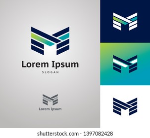 letter M, capital letter - logo template