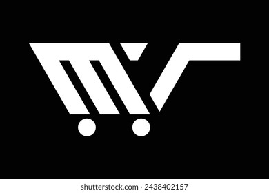 
letter m cart logo design template