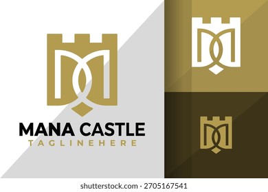 Letter M Castle Logo Logos Design Element Stock Vector Illustration