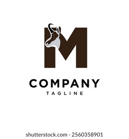 Letter M Chamois Logo Icon Vector