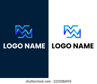 letter m with chat box modern logo design template
