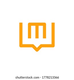 Letter M chat communication logo icon