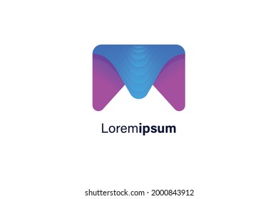 Letter M  Chat logo | icon template. Vector illustration.