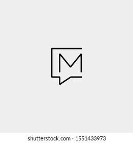 Letter M Chat Logo Template Vector Design