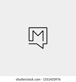 Letter M Chat Logo Template Vector Design