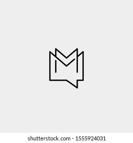 Letter M Chat Logo Template Vector Design