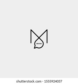 Letter M Chat Logo Template Vector Design