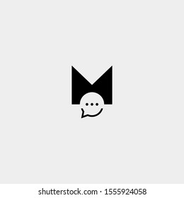 Letter M Chat Logo Template Vector Design