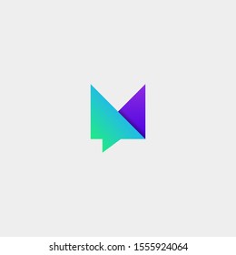 Letter M Chat Logo Template Vector Design