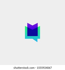Letter M Chat Logo Template Vector Design