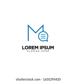Letter M Chat Logo Template Vector Design Message Icon