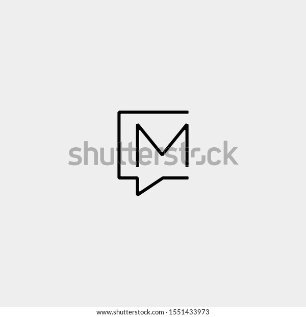 Letter M Chat Logo Template Vector Stock Vector (Royalty Free ...