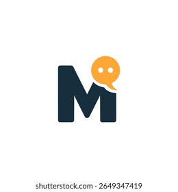 letter M chat message app logo vector illustration template design