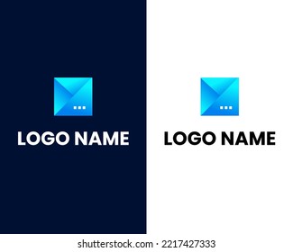 letter m with chat modern logo design template