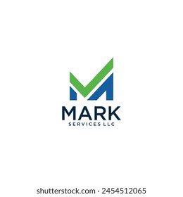 Letter m check mark logo design