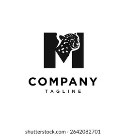 Letter M Cheetah Logo Icon Vector
