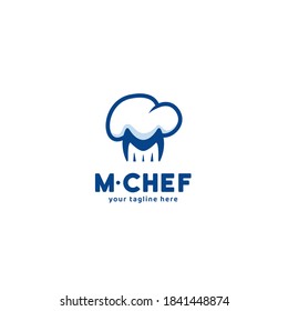 Letter M Chef Hat logo icon symbol vector template for restaurant, bistro, or culinary chef