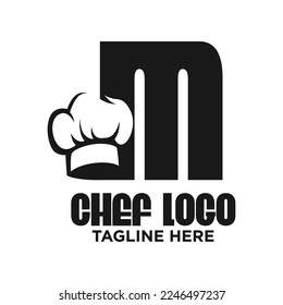 Letter M Chef Logo Design Template Inspiration, Vector Illustration.