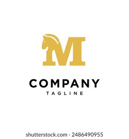 Letter M Chess Horse Logo icon vector template.eps