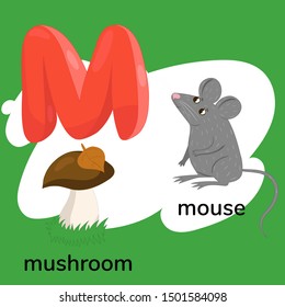 Letter m of the child's alphabet. Vector graphics