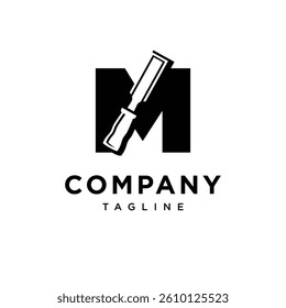 Letter M Chisel Logo Icon Vector