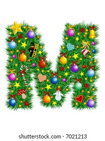 Letter M - Christmas tree decoration - Alphabet
