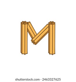 Letra M Churros logo icon Vector Plantilla.eps