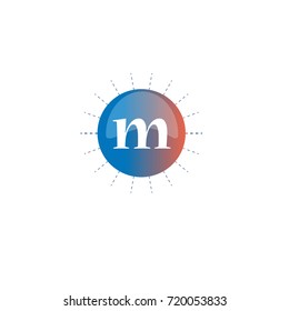 Letter m with circle color element logo Design
