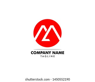 Letter M Circle Initial Logo Design Template Element